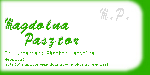 magdolna pasztor business card